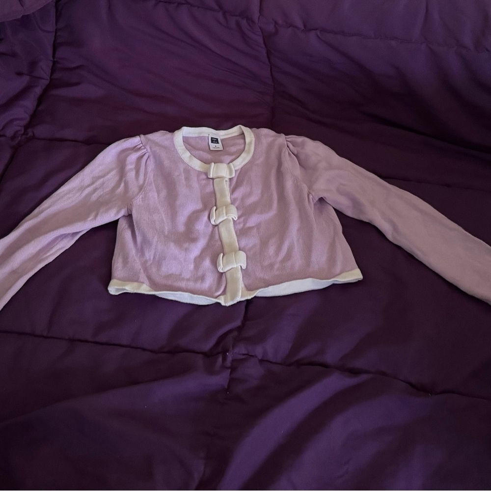 Janie and Jack Lavender Cropped Sweater Soft Knit Top